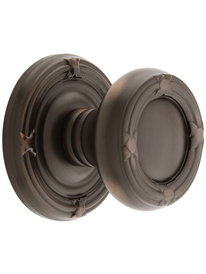 Ribbon and Reed Door Set With Matching Knobs in Oil Rubbed Bronze.